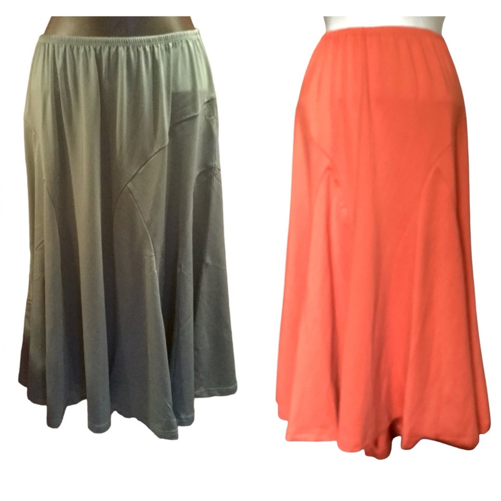 New! 2 Very Vollbrach Green Orange Skirt Large